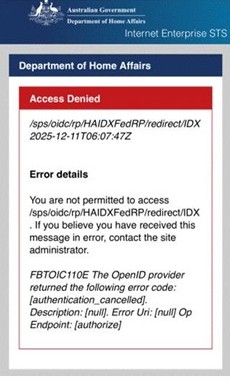 Error message Access Denied